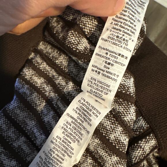 Tory Burch Pleated Jacquard Knit skirt Dark roast size M medium - Picture 5 of 6